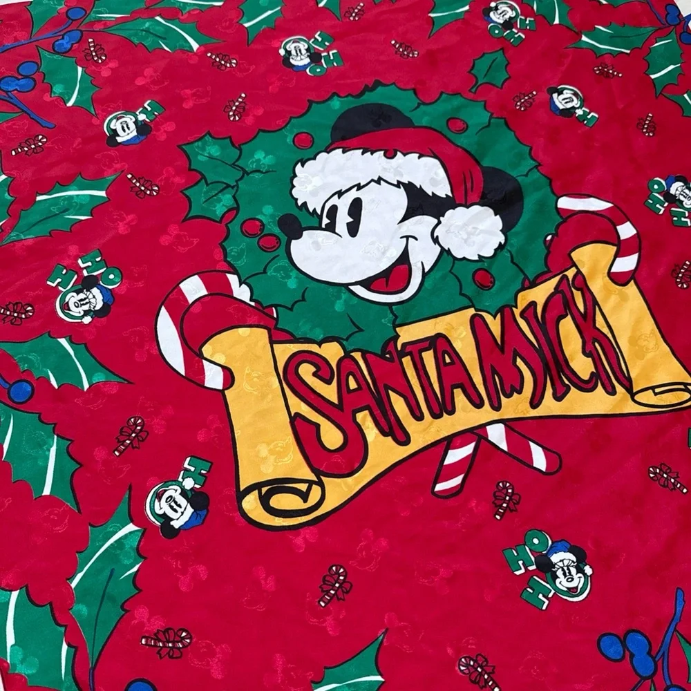 Christmas Holiday Disney Mickey Mouse Polyester Vntage Classic Scarf 30x31 c24